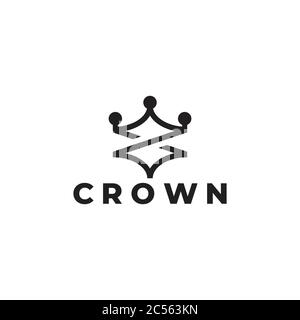 number 8 infinity crown geometric line design symbol logo vector Stock Vector