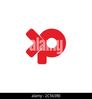 letter p arrow motion simple target symbol geometric design vector Stock Vector