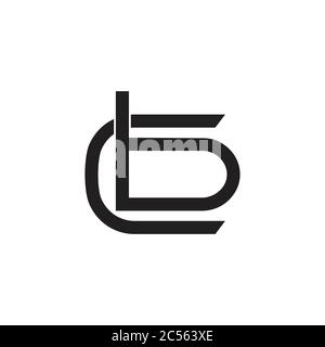 letter cb simple linked geometric symbol vector Stock Vector