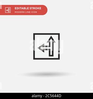 Straight Arrow Simple vector icon. Illustration symbol design template for web mobile UI element. Perfect color modern pictogram on editable stroke. Straight Arrow icons for your business project Stock Vector