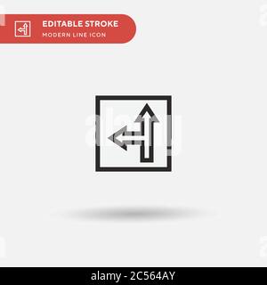 Straight Arrow Simple vector icon. Illustration symbol design template for web mobile UI element. Perfect color modern pictogram on editable stroke. Straight Arrow icons for your business project Stock Vector