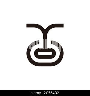 abstract letter y simple geometric line symbol vector Stock Vector
