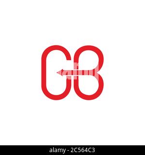 letter gb motion arrow geometric design symbol vector Stock Vector