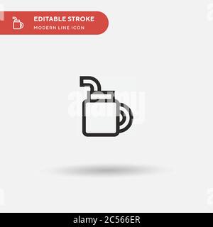 Milkshake Simple vector icon. Illustration symbol design template for web mobile UI element. Perfect color modern pictogram on editable stroke. Milkshake icons for your business project Stock Vector