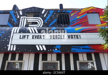 Los Angeles, California, USA 1st July 2020 A general view of atmosphere of Lift Every Voice Vote Marquee at The Roxy on Sunset Blvd on July 1, 2020 in Los Angeles, California, USA. Photo by Barry King/Alamy Live News Stock Photo