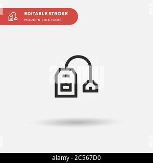 Tea Bag Simple vector icon. Illustration symbol design template for web mobile UI element. Perfect color modern pictogram on editable stroke. Tea Bag icons for your business project Stock Vector