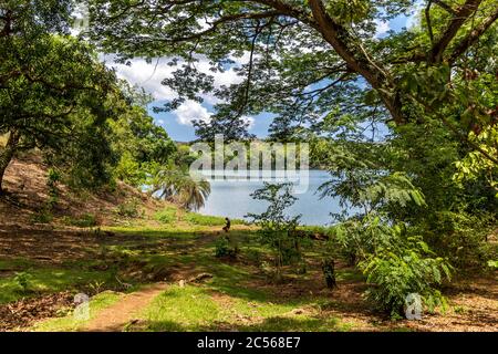 Lac Djabala, freshwater lake, Nosy Bé, Madagascar, Africa Stock Photo