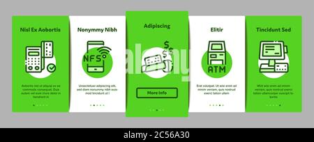 Pos Terminal Device Onboarding Elements Icons Set Vector Stock Vector