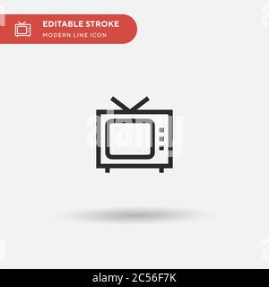 Tv Simple vector icon. Illustration symbol design template for web mobile UI element. Perfect color modern pictogram on editable stroke. Tv icons for your business project Stock Vector