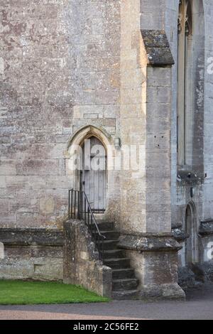 Oak Church Door and Stone Steps at Cerne Abbas Dorset England Stock ...