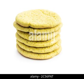 Indian pita bread isolated on white background. Stock Photo