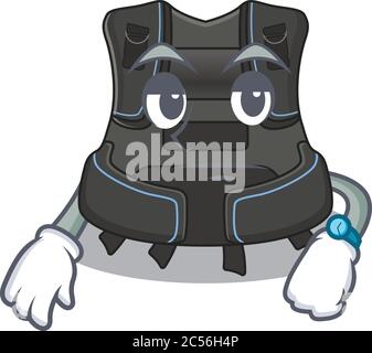 Mascot design style of scuba buoyancy compensator with waiting gesture Stock Vector