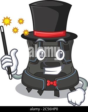 A smart Magician of scuba buoyancy compensator caricature design style Stock Vector