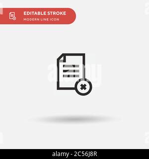 Delete File Simple vector icon. Illustration symbol design template for web mobile UI element. Perfect color modern pictogram on editable stroke. Delete File icons for your business project Stock Vector