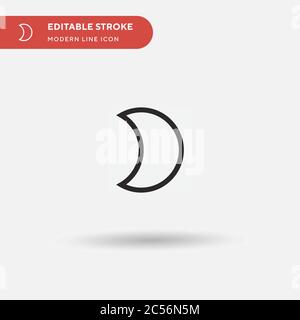 Half Moon Simple vector icon. Illustration symbol design template for web mobile UI element. Perfect color modern pictogram on editable stroke. Half Moon icons for your business project Stock Vector
