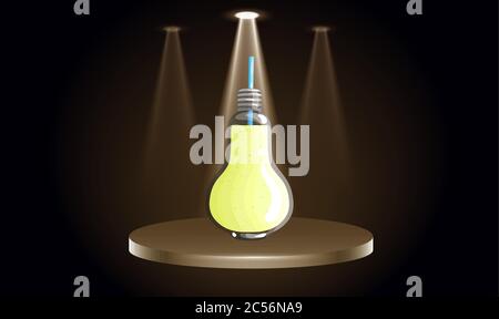 mock up illustration of juice glass container on abstract backgrounds Stock Vector