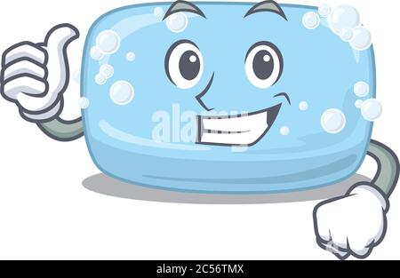 Soap cartoon picture design showing OK finger pose Stock Vector