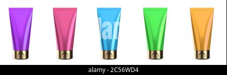 Lotion Tube Set On A White Background. Vector Illustration Stock Photo 