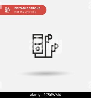 Mp Player Simple vector icon. Illustration symbol design template for web mobile UI element. Perfect color modern pictogram on editable stroke. Mp Player icons for your business project Stock Vector