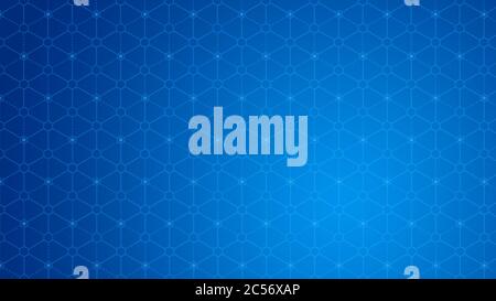 Abstract hexagon network technology on blue gradient background Stock ...