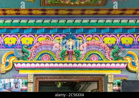 Colorful ornaments, Hindu temple, Sri Navasakthi Vinayagar Temple, Victoria, Seychelles, Indian Ocean, Africa Stock Photo