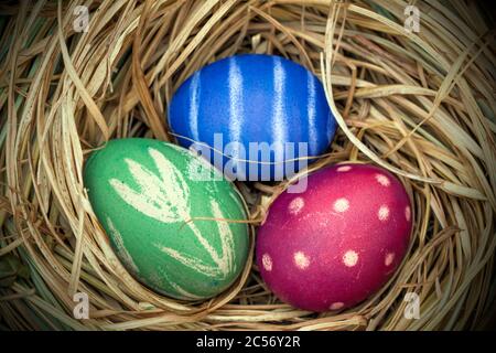 Colored Easter eggs Stock Photo