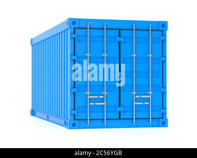 Interpol Container Blue Shipping freight container. Blue intermodal container Stock Photo - Alamy