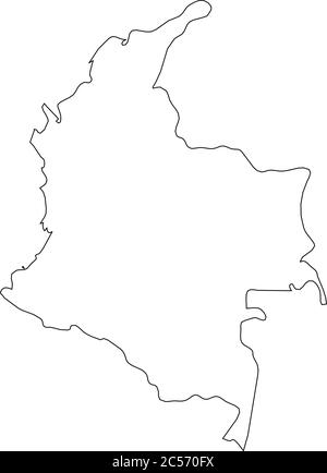 Colombia map outline - smooth simplified country shape map vector Stock ...