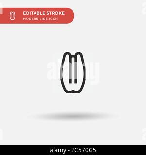 Pecan Nut Simple vector icon. Illustration symbol design template for web mobile UI element. Perfect color modern pictogram on editable stroke. Pecan Nut icons for your business project Stock Vector
