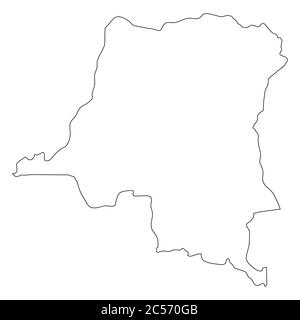 Democratic Republic of the Congo - solid black silhouette map of ...