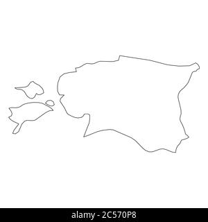 Estonia - solid black outline border map of country area. Simple flat vector illustration. Stock Vector