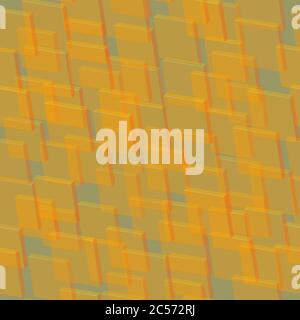 Transparent Golden Tiles Seamless Pattern, 3D Illustration Stock Vector