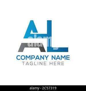 AL A L Creative Modern Black Letters Logo Design with Brush Swoosh ...