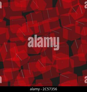 Red Transparent Cubes Seamless Pattern, 3D Illustration Stock Vector
