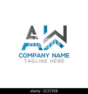 Initial AW Letter Logo Design Modern Business Typography Vector Template. Creative Linked Letter AW Logo Design Stock Vector