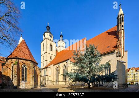 Corpus Christi Chapel and Stadtkirche St. Marien in Wittenberg, Saxony-Anhalt, Germany Stock Photo