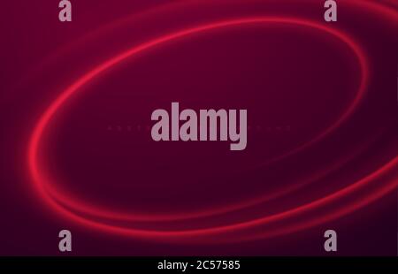Abstract shiny color red wave design element with on dark background. Vector illustration Stock Vector