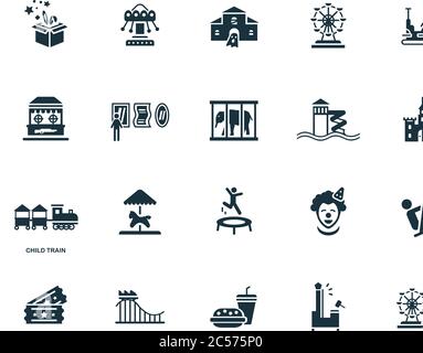 Child Train icon. Simple element from amusement park collection. Creative Child Train icon for web design, templates, infographics and more Stock Vector