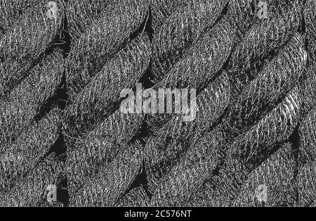 Distressed overlay texture of twisted rope. grunge background. abstract halftone vector illustration Stock Vector