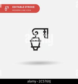 Street Lamp Simple vector icon. Illustration symbol design template for web mobile UI element. Perfect color modern pictogram on editable stroke. Street Lamp icons for your business project Stock Vector