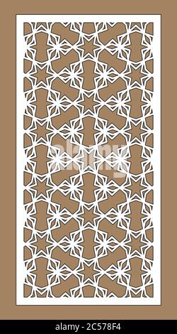 Laser cut decorative vector panel set. Jali design, cnc decor, interior design. Islamic, arabic laser cutting. Stock Vector