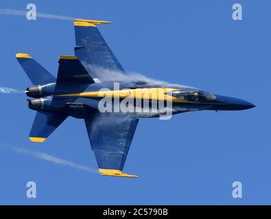 MIAMI, FL - JULY 01: FILE PHOTO - Miami beaches will close for 4th of July due to coronavirus People: U.S. Navy Blue Angels Team Credit: Storms Media Group/Alamy Live News Stock Photo