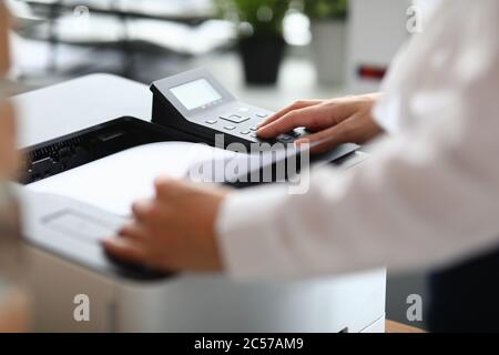 Detailed picture of clerk hand Stock Photo