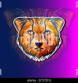 Cheetah head vector illustration design. Best illustration design for your element design. Vector illustration EPS.8 EPS.10 Stock Vector