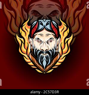 King zeus head vector design. Best illustration design for your element design. Vector illustration EPS.8 EPS.10 Stock Vector