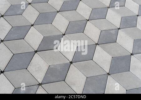 Closeup at cube seamless pattern at asphapt. Stock Photo