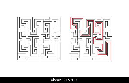 Labyrinth maze game set for children. Second level puzzle collection.  Vector illustration Stock Vector Image & Art - Alamy