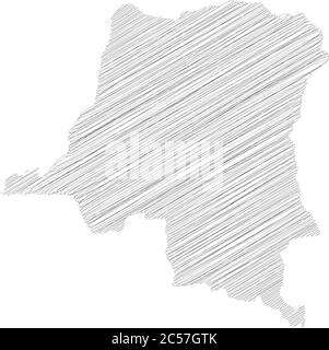 Congo map vector illustration, scribble sketch Republic of the Congo ...