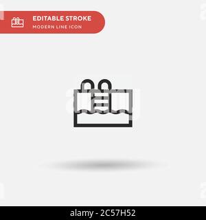 Swimming Pool Simple vector icon. Illustration symbol design template for web mobile UI element. Perfect color modern pictogram on editable stroke. Swimming Pool icons for your business project Stock Vector