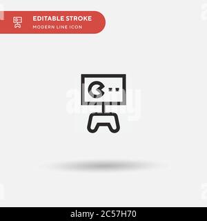 Videogame Simple vector icon. Illustration symbol design template for web mobile UI element. Perfect color modern pictogram on editable stroke. Videogame icons for your business project Stock Vector